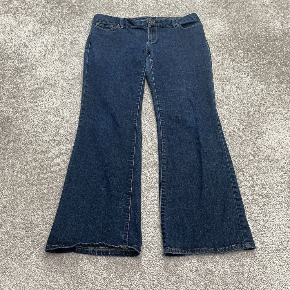 Eddie Bauer Curvy Bootcut Denim Jeans Womens 12 Blue Mid Rise Specially Dyed